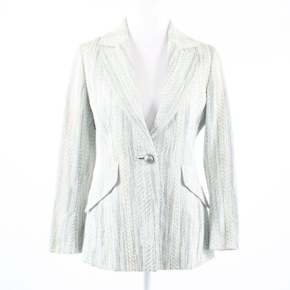 Eccoci beige uneven striped coat 8 - Picture 1 of 8